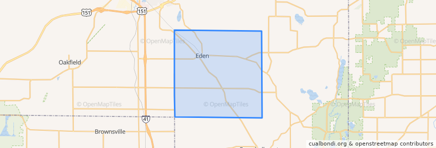 Mapa de ubicacion de Town of Eden.
