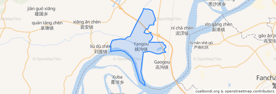 Mapa de ubicacion de 姚沟镇.