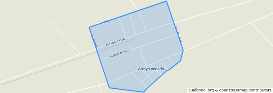 Mapa de ubicacion de Arroyo Venado.