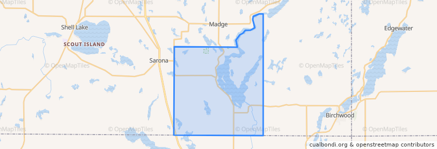 Mapa de ubicacion de Town of Long Lake.