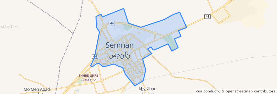 Mapa de ubicacion de شهر سمنان.