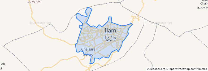 Mapa de ubicacion de شهر ایلام.