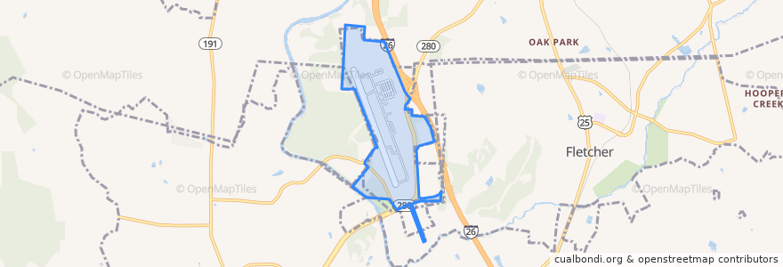 Mapa de ubicacion de City of Asheville.