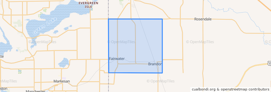 Mapa de ubicacion de Town of Metomen.