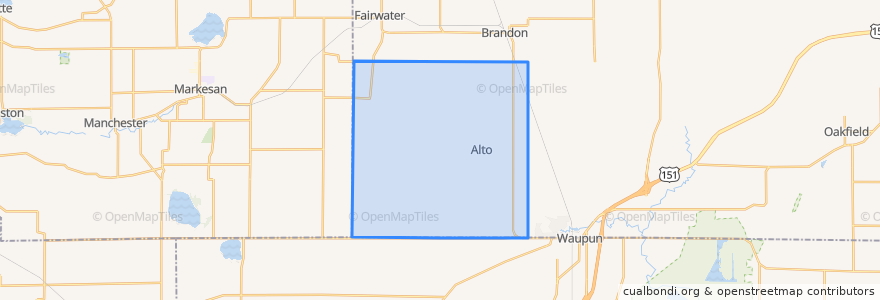 Mapa de ubicacion de Town of Alto.