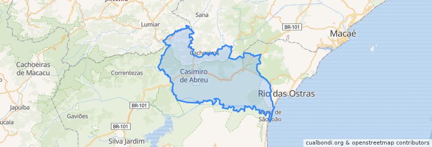 Mapa de ubicacion de Casimiro de Abreu.