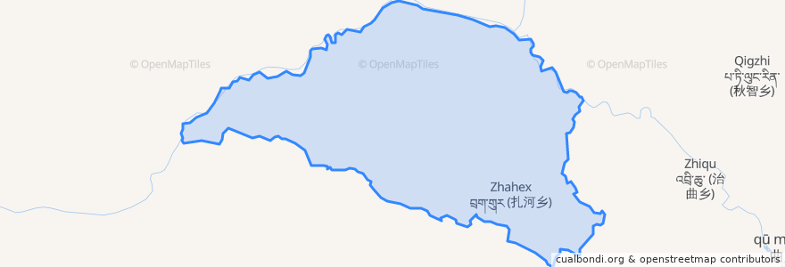 Mapa de ubicacion de བྲག་གུར། 扎河乡.