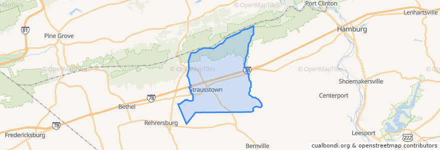 Mapa de ubicacion de Upper Tulpehocken Township.