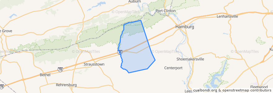 Mapa de ubicacion de Upper Bern Township.