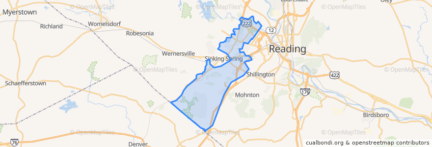 Mapa de ubicacion de Spring Township.