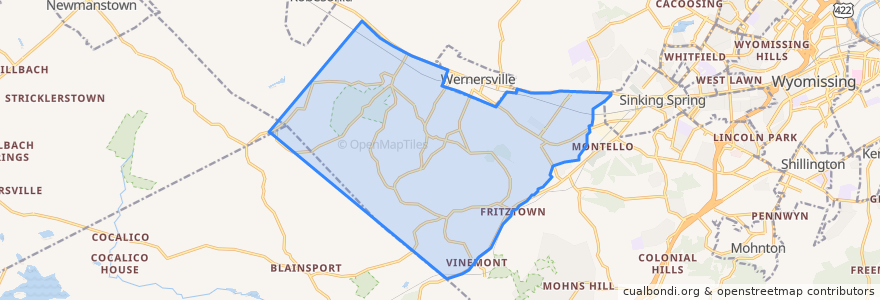 Mapa de ubicacion de South Heidelberg Township.