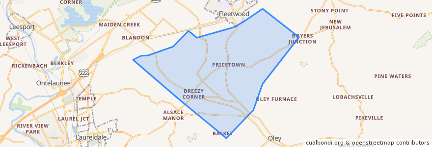 Mapa de ubicacion de Ruscombmanor Township.