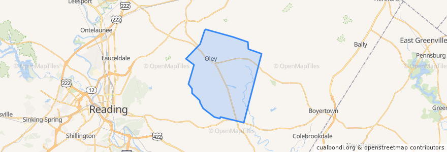 Mapa de ubicacion de Oley Township.