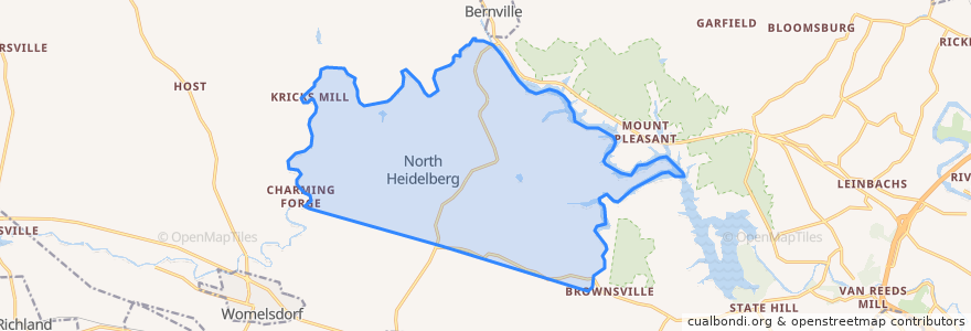 Mapa de ubicacion de North Heidelberg Township.