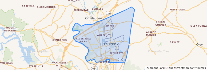 Mapa de ubicacion de Muhlenberg Township.