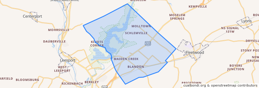 Mapa de ubicacion de Maxatawny Township.