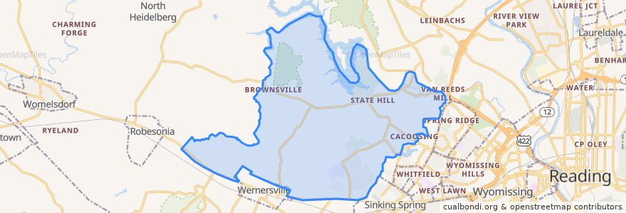 Mapa de ubicacion de Lower Heidelberg Township.