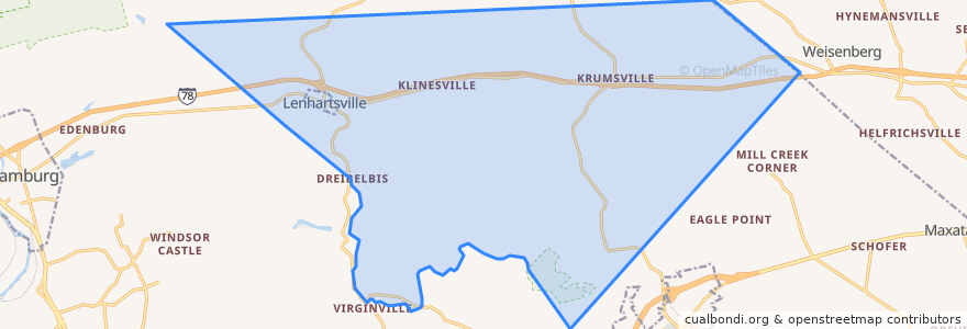 Mapa de ubicacion de Greenwich Township.