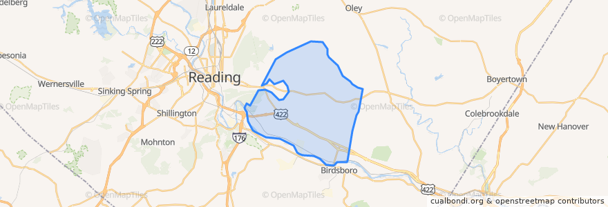 Mapa de ubicacion de Exeter Township.