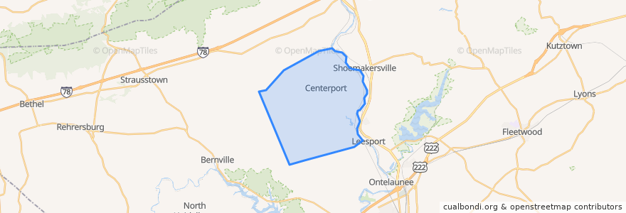 Mapa de ubicacion de Centre Township.