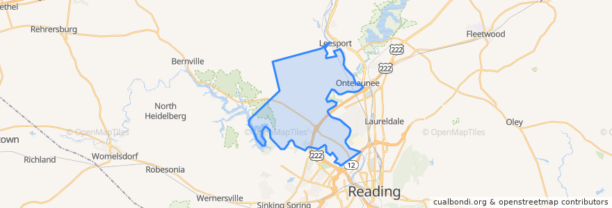Mapa de ubicacion de Bern Township.