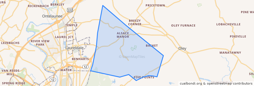 Mapa de ubicacion de Alsace Township.
