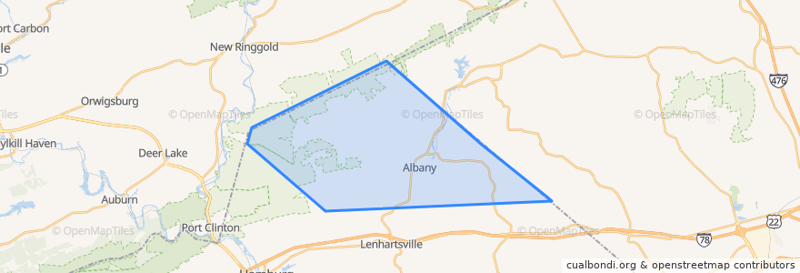 Mapa de ubicacion de Albany Township.