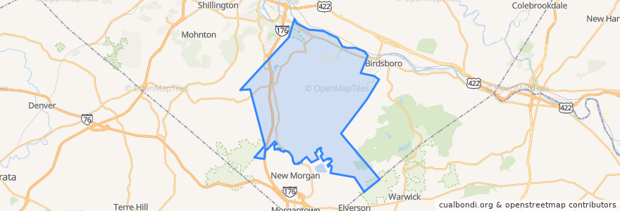Mapa de ubicacion de Robeson Township.