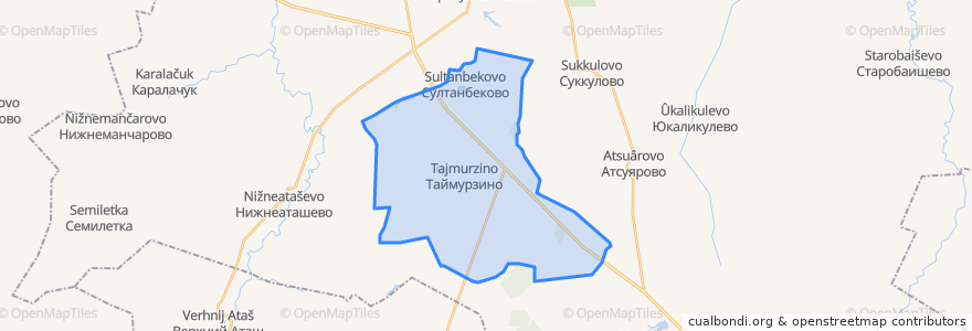 Mapa de ubicacion de Таймурзинский сельсовет.