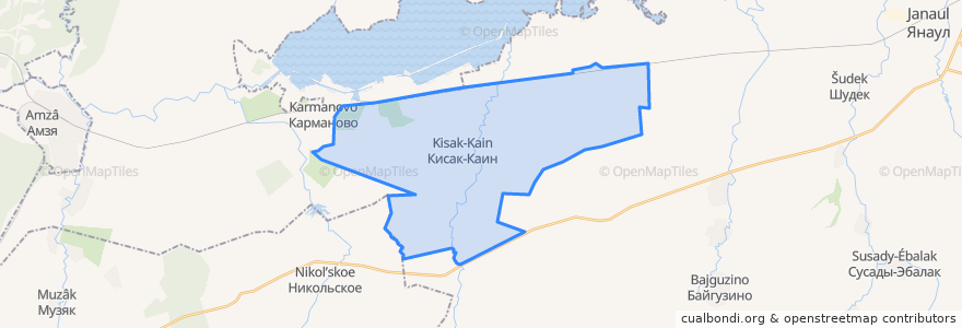 Mapa de ubicacion de Кисак-Каинский сельсовет.