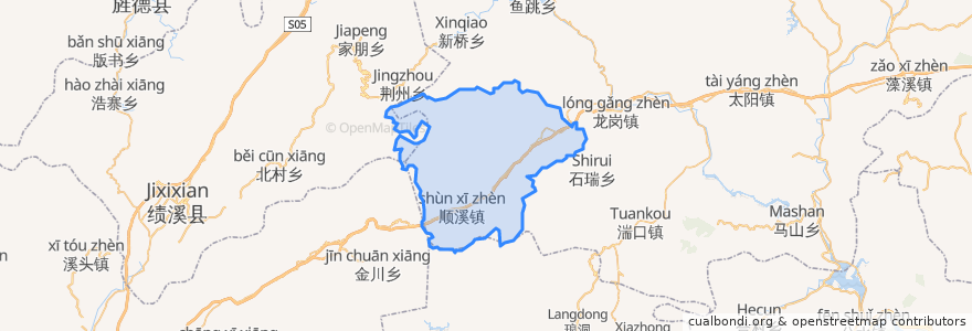 Mapa de ubicacion de 清凉峰镇.