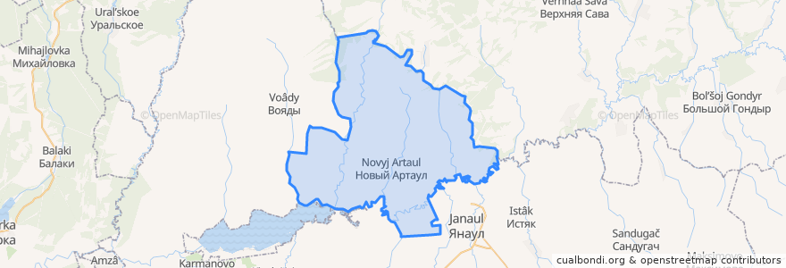 Mapa de ubicacion de Новоартаульский сельсовет.