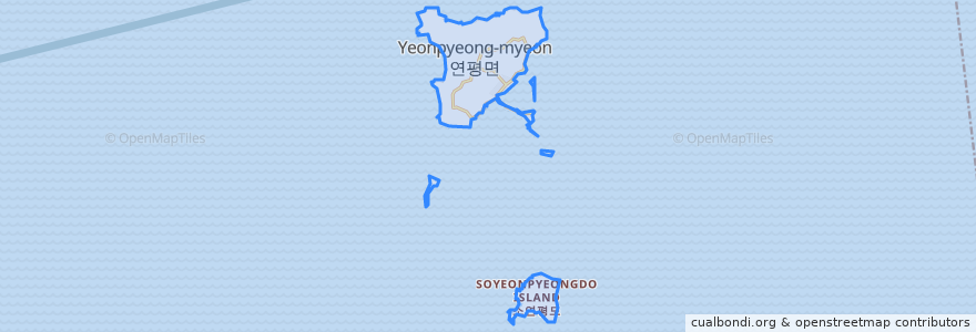 Mapa de ubicacion de 연평면.