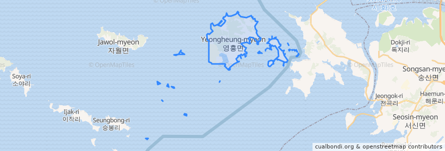 Mapa de ubicacion de 영흥면.