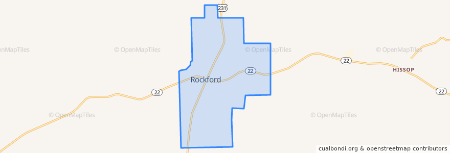 Mapa de ubicacion de Rockford.