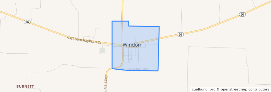 Mapa de ubicacion de Windom.