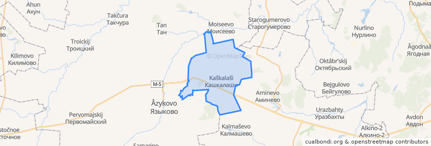 Mapa de ubicacion de Кашкалашинский сельсовет.