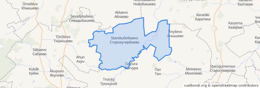 Mapa de ubicacion de Кучербаевский сельсовет.