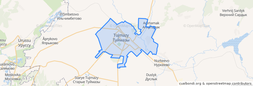 Mapa de ubicacion de городское поселение Туймазы.