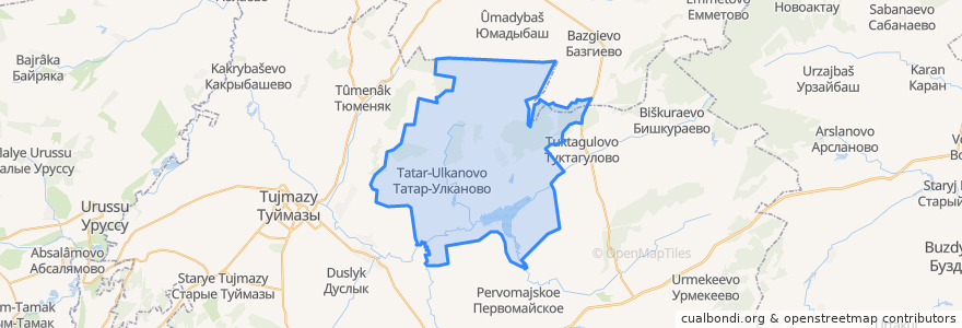 Mapa de ubicacion de Татар-Улкановский сельсовет.