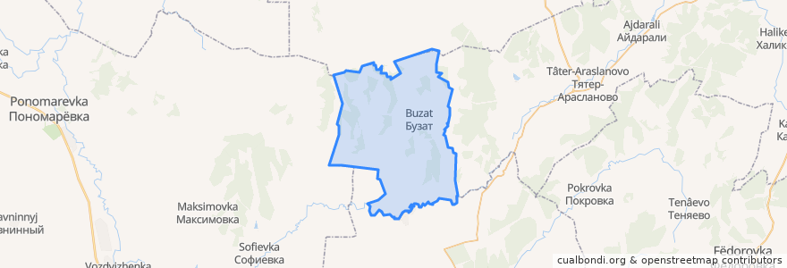 Mapa de ubicacion de Бузатовский сельсовет.