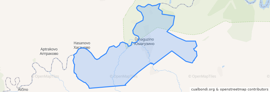 Mapa de ubicacion de Юмагузинский сельсовет.