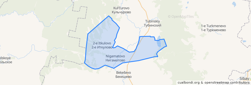 Mapa de ubicacion de Нигаматовский сельсовет.