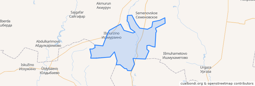 Mapa de ubicacion de Ишмурзинский сельсовет.