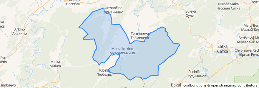 Mapa de ubicacion de Мурсалимкинский сельсовет.