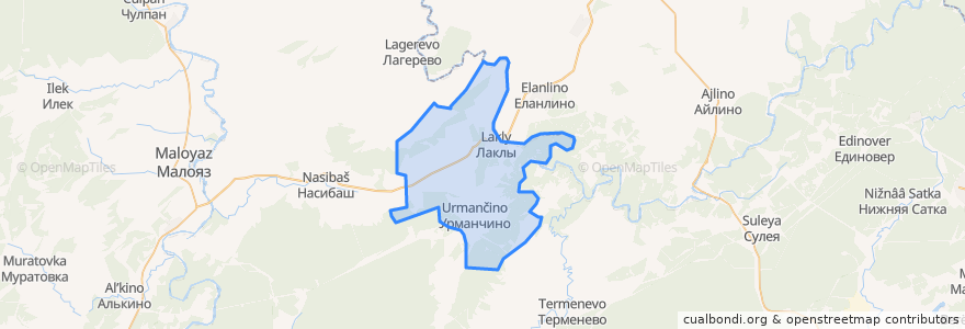 Mapa de ubicacion de Лаклинский сельсовет.