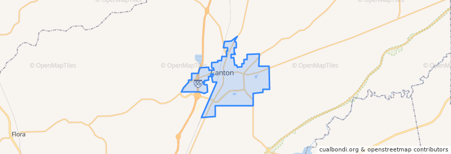 Mapa de ubicacion de Canton.