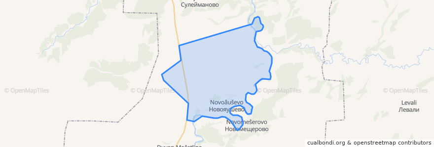 Mapa de ubicacion de Новояушевский сельсовет.