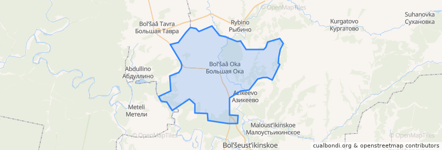 Mapa de ubicacion de Большеокинский сельсовет.