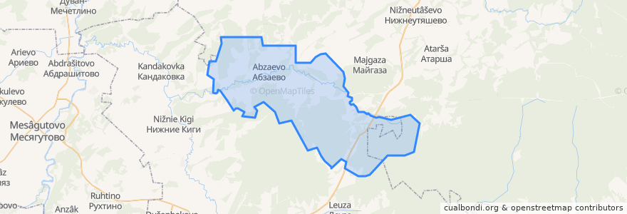 Mapa de ubicacion de Абзаевский сельсовет.